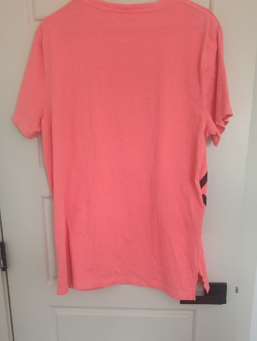 PINK Victoria's Secret Neon Pink Short Sleeve Pocket Tee with Black Logo - Picture 5 of 5